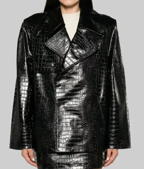 Shell Kate Hudson (Zoe Shannon) Crocodile texture Black Leather