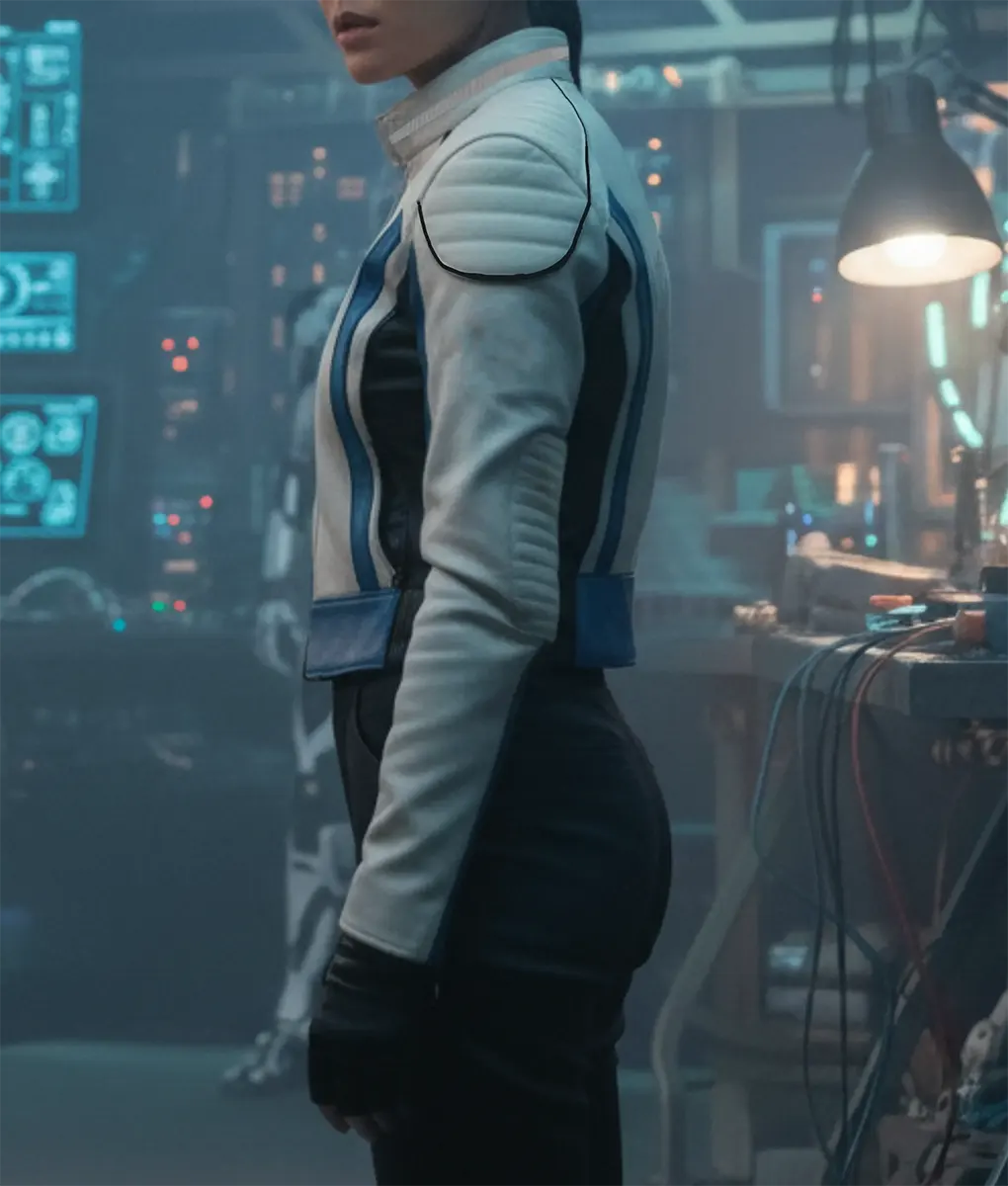 Tron Ares Greta Lee Cafe Racer Jacket - Side