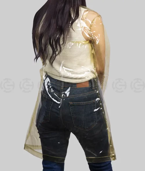 Unisex Yellow Transparent RainCoat– Clearance Item-Back View