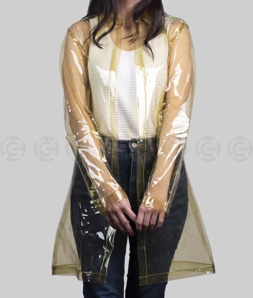 Unisex Yellow Transparent RainCoat– Clearance Item-Front View