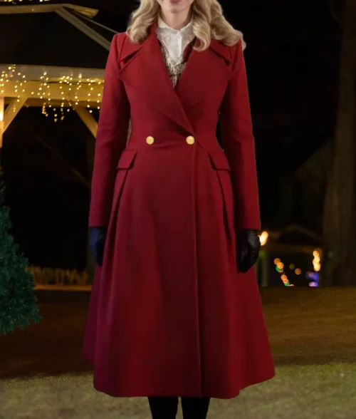 A Newport Christmas Ginna Claire Mason Red Wool Coat - Front