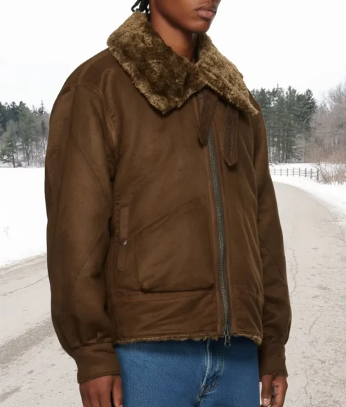 A Very Jonas Christmas Movie Joe Jonas Bomber Jacket - Side