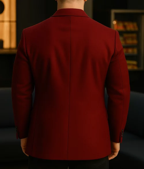 A Very Jonas Christmas Movie Nick Jonas Red Blazer - Back