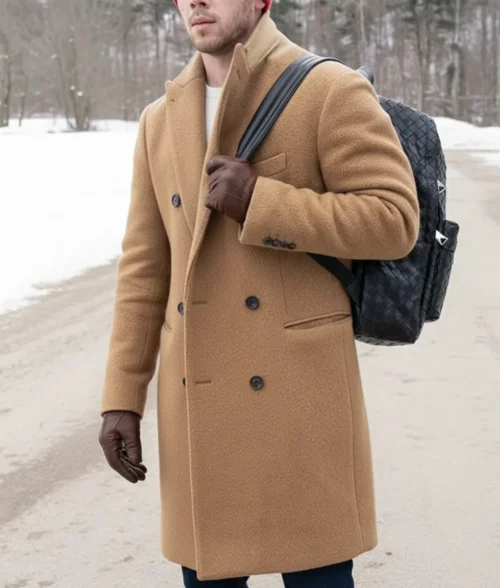 A Very Jonas Christmas Movie Nick Jonas Wool Coat - Front