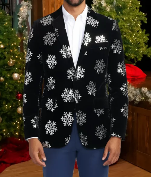 Finding Mr. Christmas S02 Jonathan Bennett Velvet Blazer - Front
