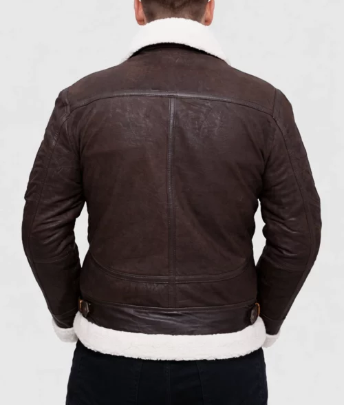Mystic Brown Aviator Jacket - Back