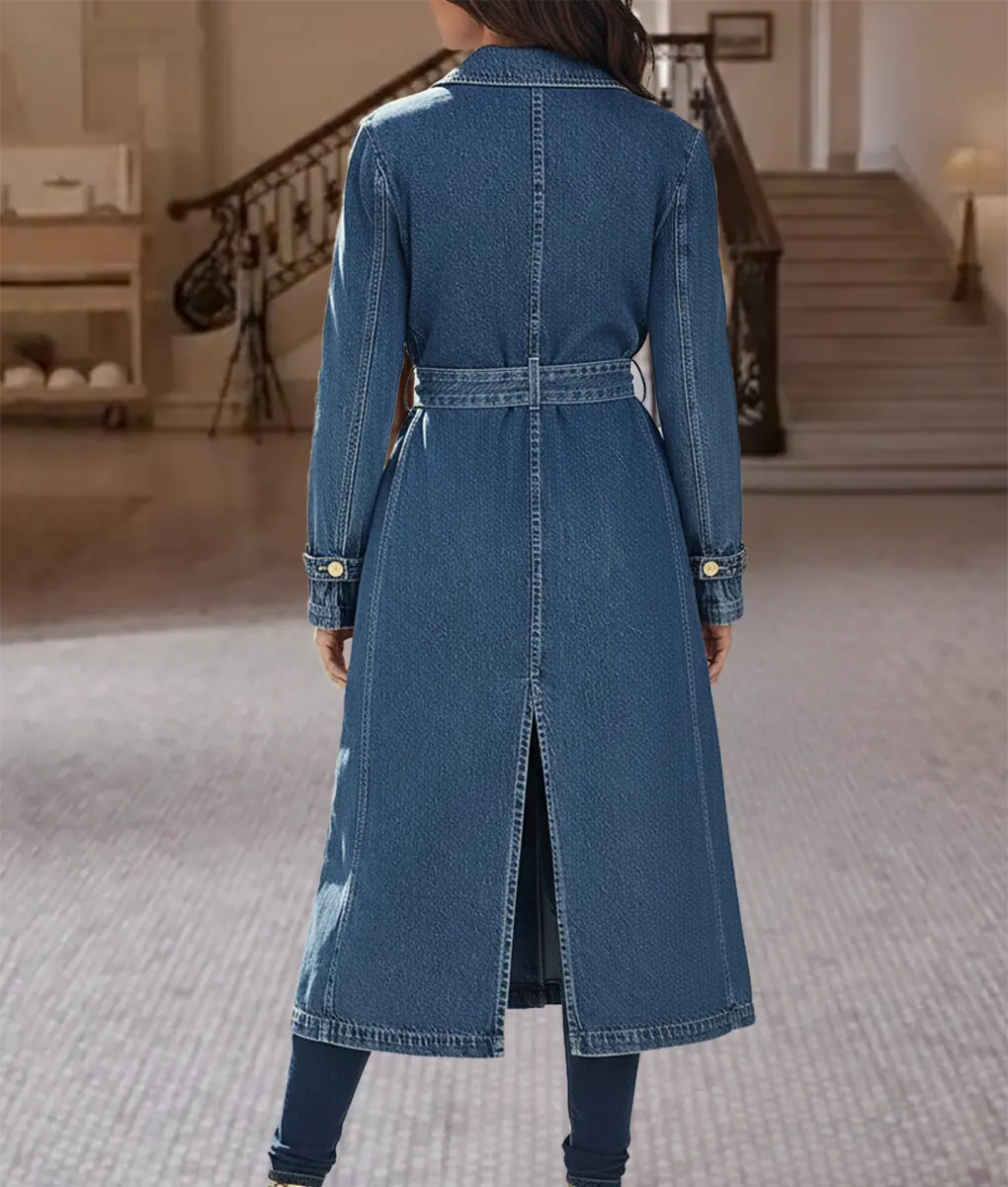 Only Murders In The Building S05 Selena Gomez Denim Coat - Back