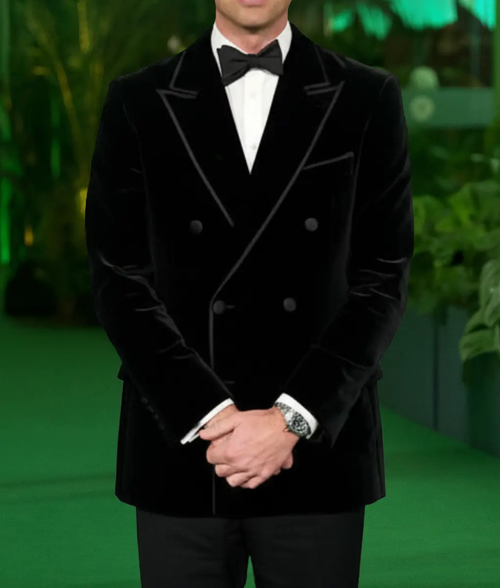 Prince William Black Velvet Blazer - Front