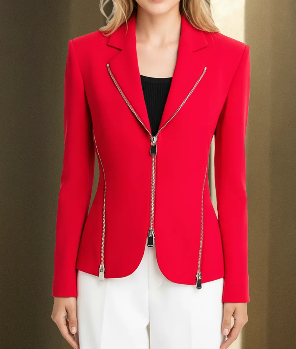 Reasonable Doubt S03 Brandee Evans Red Blazer - Front