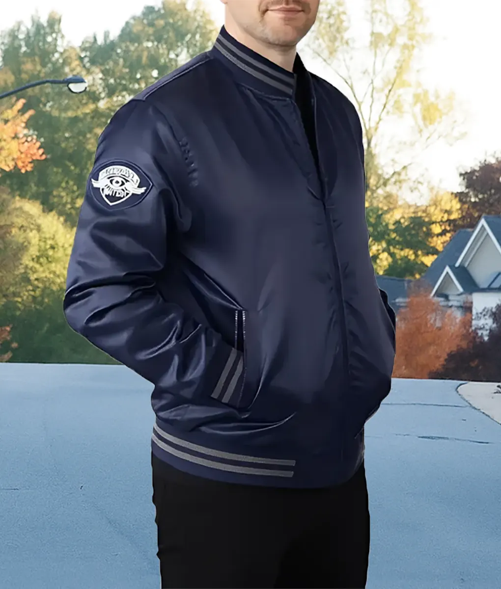 The Watch Ben Stiller Neighborhood Blue Jacket - Front