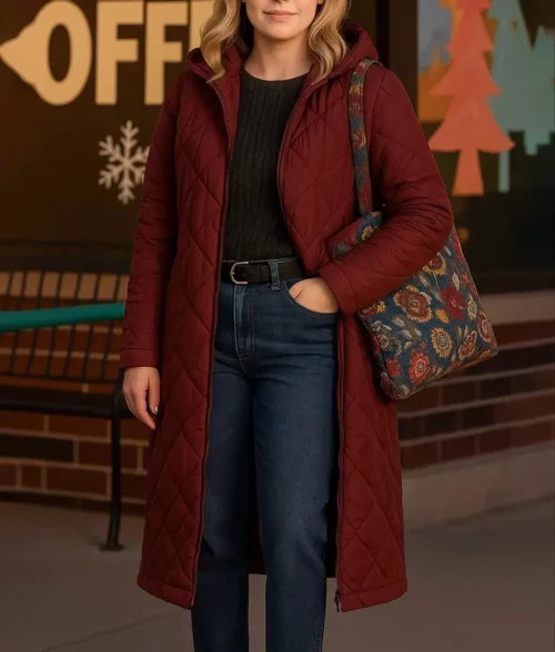 All Is Merry & Bright Emily Rose Quilted Coat - Front