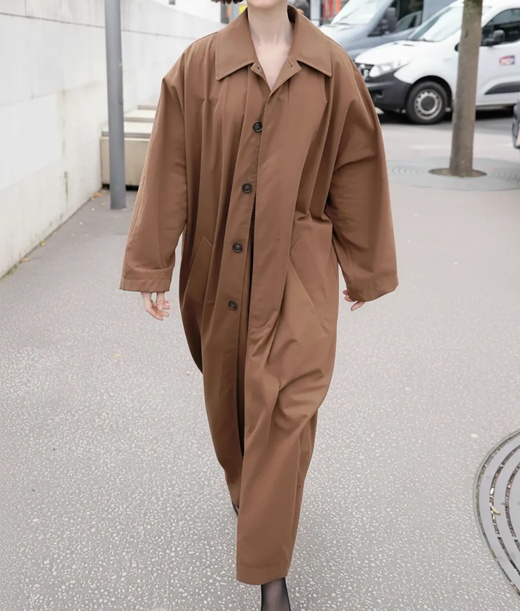 Emily In Paris S05 Lily Collins Brown Coat - Front