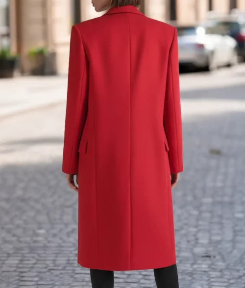 Emily In Paris S05 Lily Collins Red Coat - Back