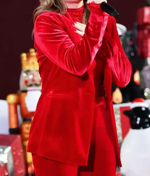 Sarah Reeves Red Velvet Blazer - Side