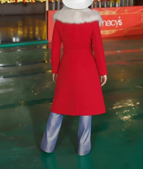 Thanksgiving Day Parade Lainey Wilson Red wool Coat - Back