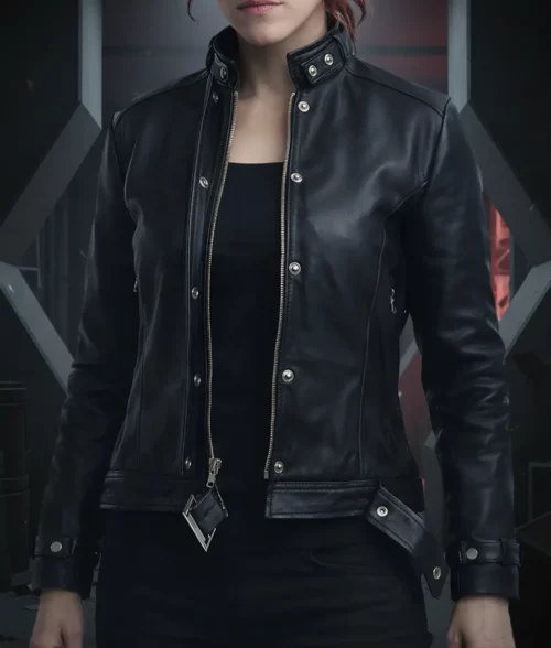 Control Jesse Faden Black Leather Jacket - Front