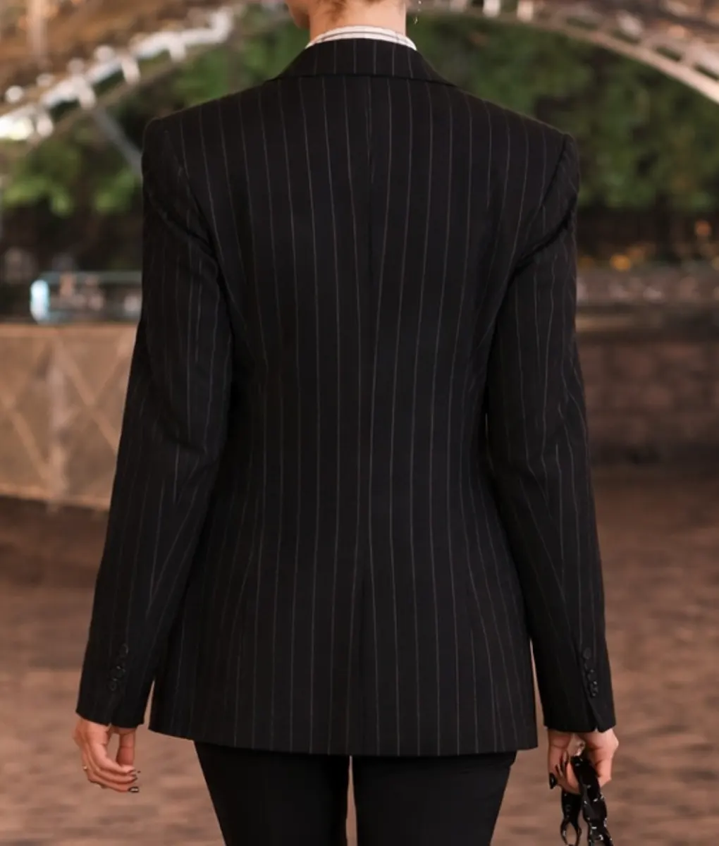 Emily In Paris S05 Lily Collins Stripes Blazer - Back