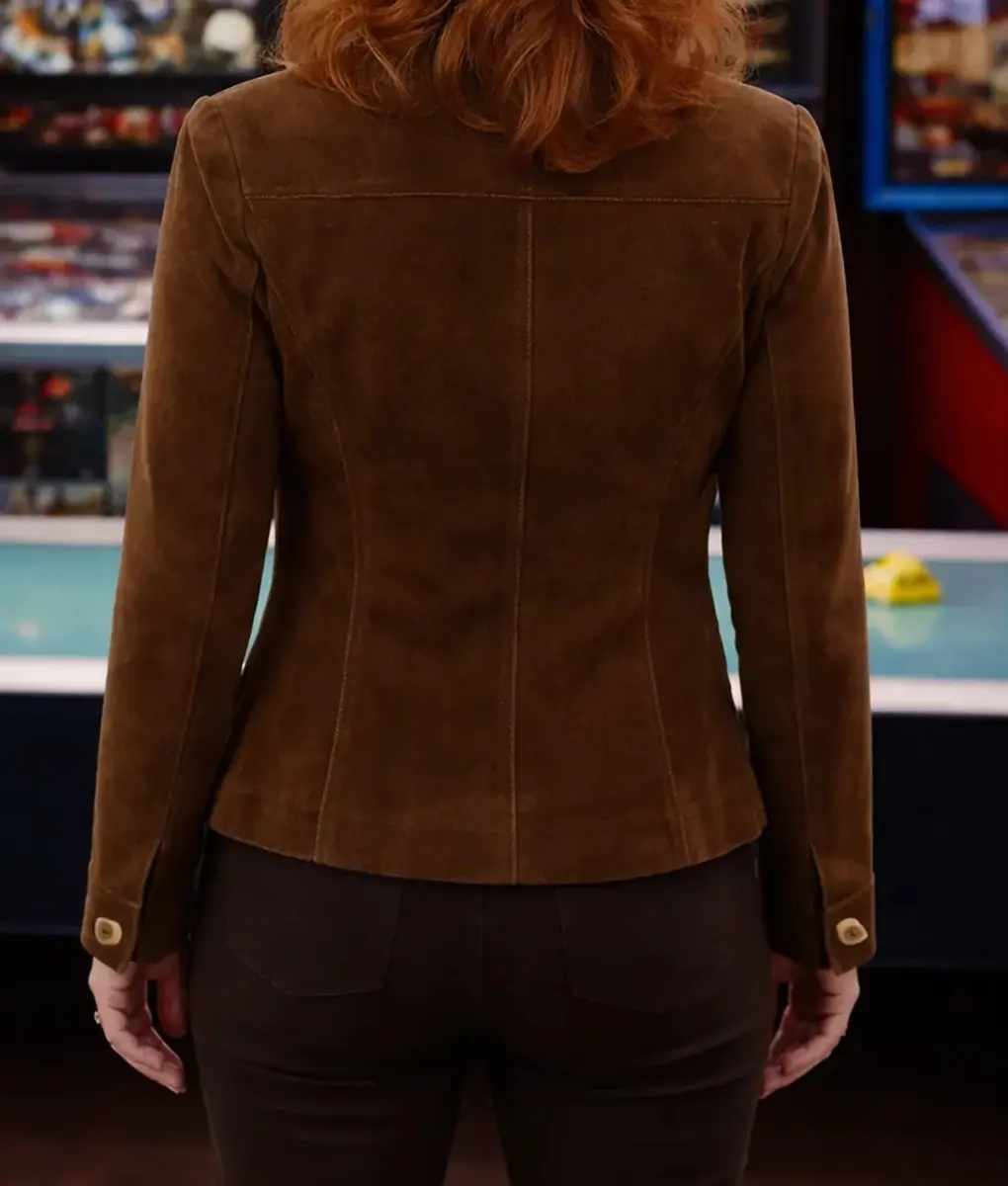 Happy's Place S01 Reba McEntire Brown Suede Jacket - Back