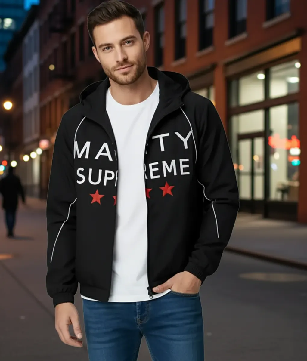 Marty Supreme Timothée Chalamet (Marty Mauser) Black Hooded Jacket