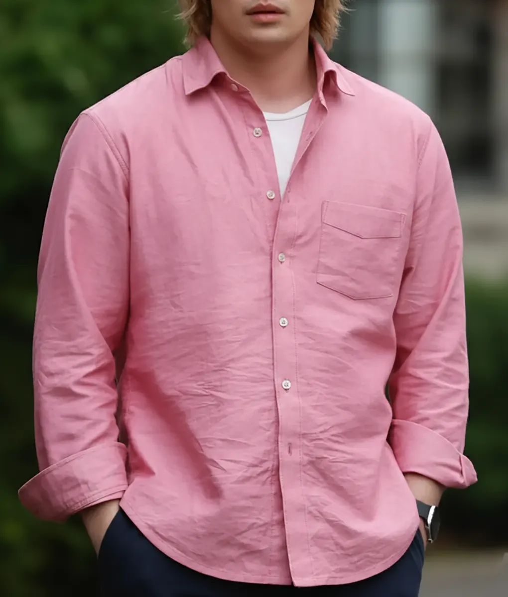 Masters of the Universe Nicholas Galitzine Pink Shirt - Front