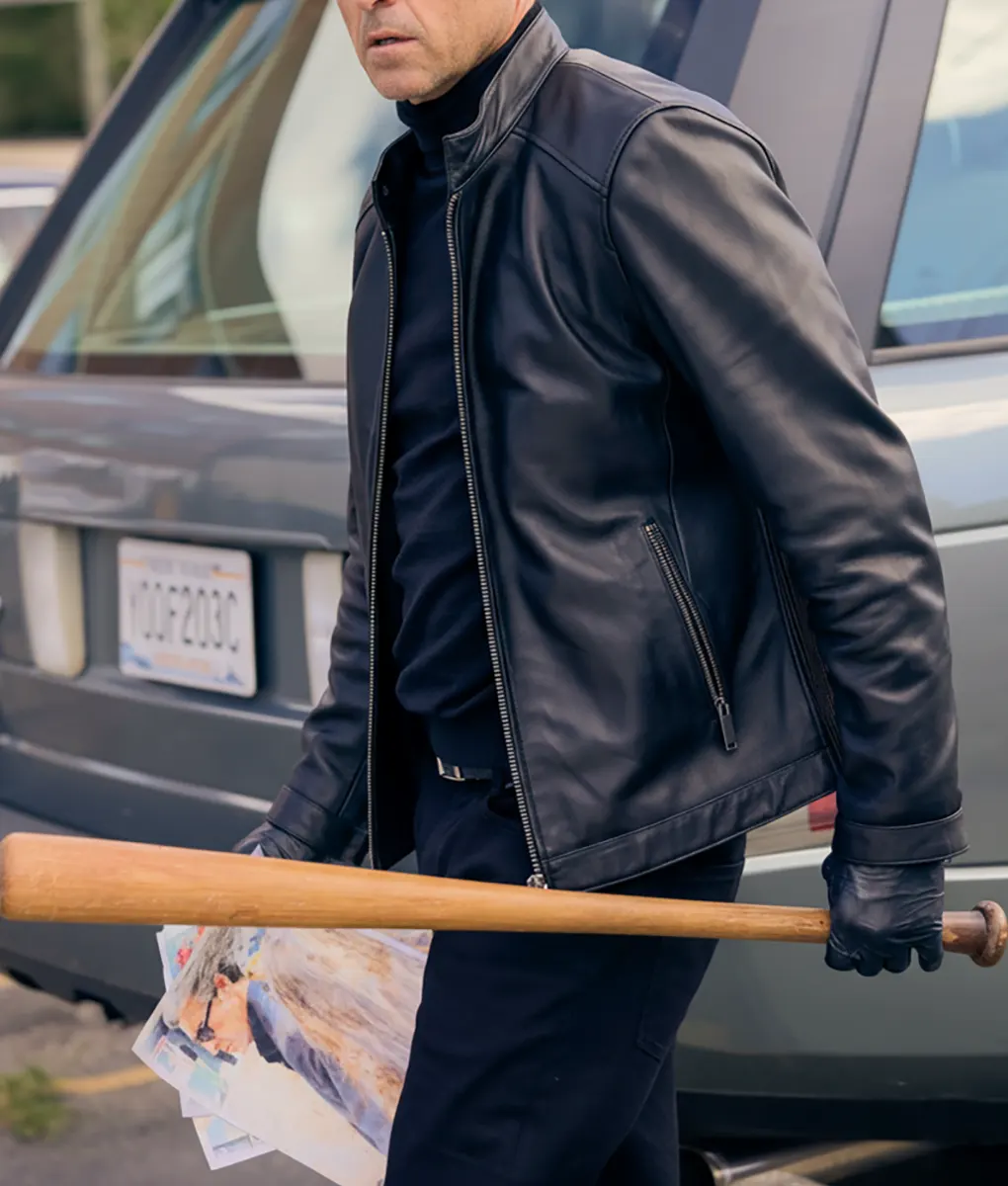 Memory of a Killer Patrick Dempsey Black Leather Jacket - Side