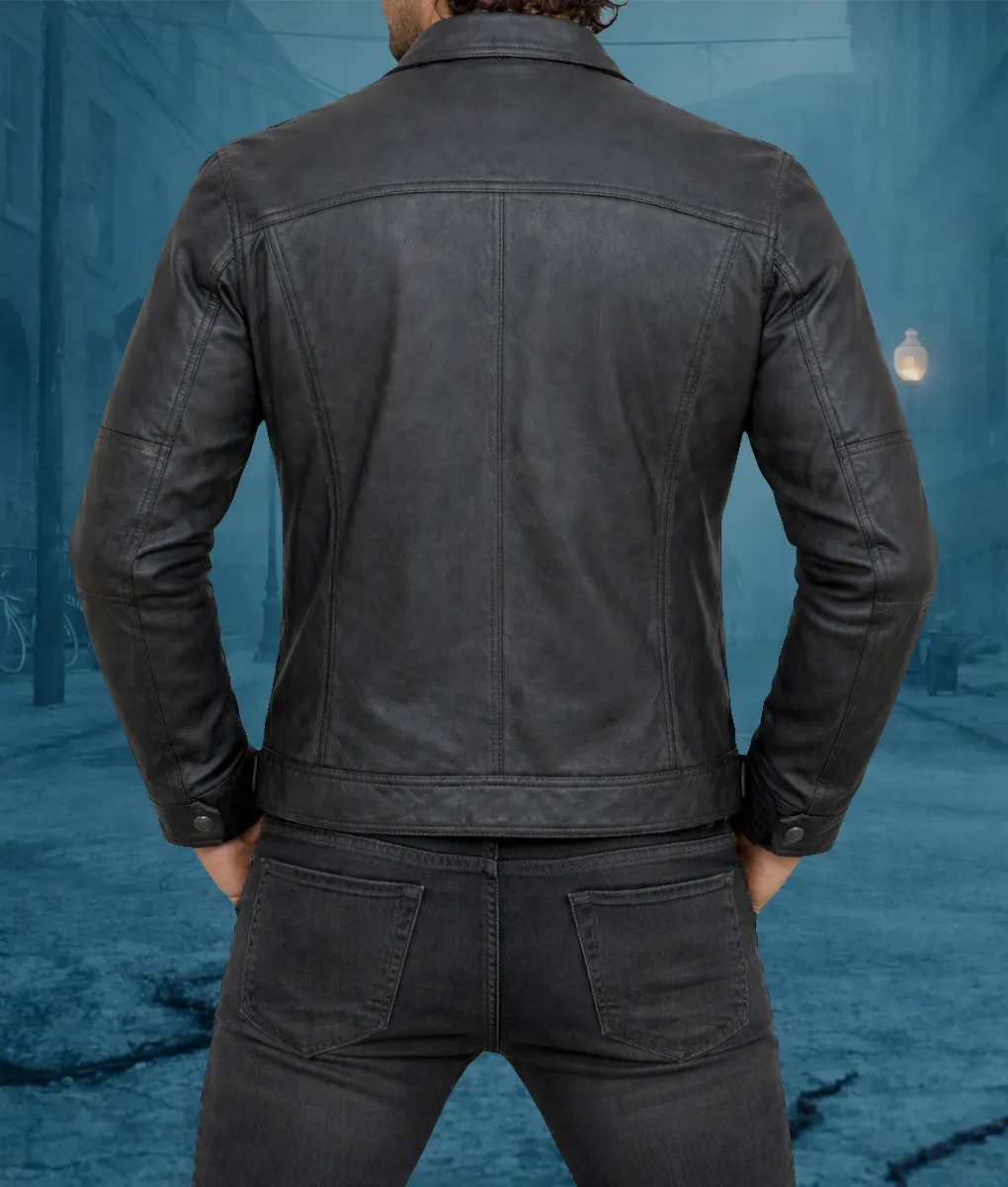 Return to Silent Hill Jeremy Irvine Black Leather Jacket - Back