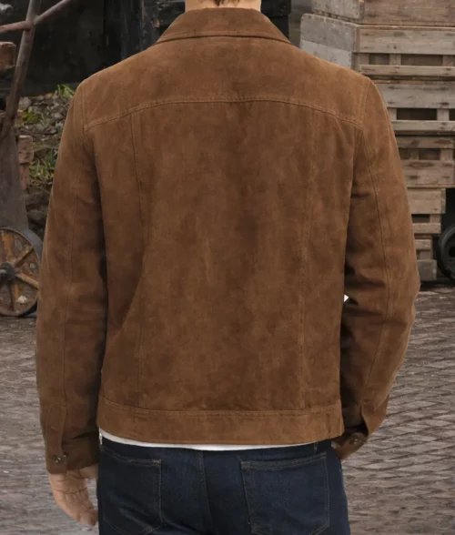 The Adventures Of Cliff Booth Brad Pitt Suede Jacket - Back