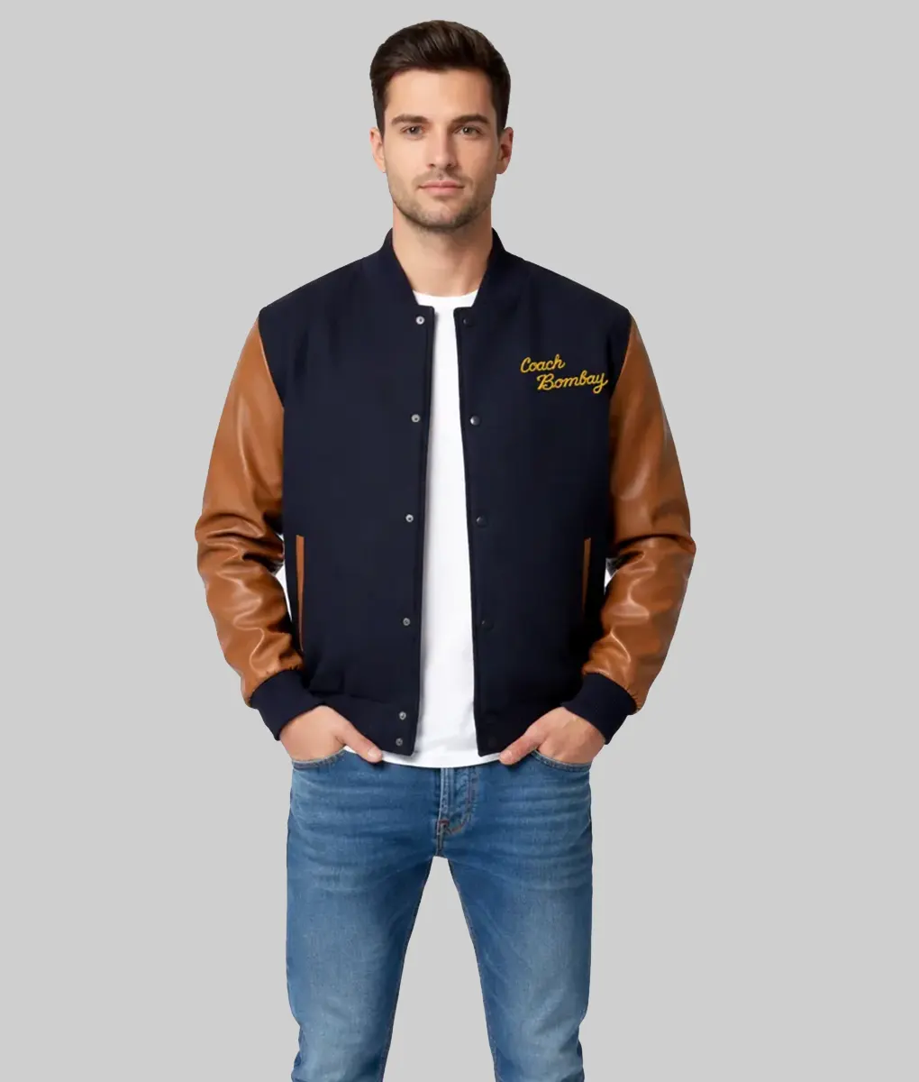 The Mighty Ducks Coach Bombay Varsity Jacket - Front