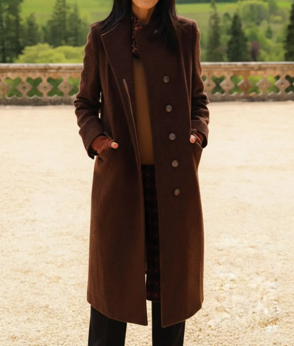 The Traitors UK S04 Claudia Winkleman Wool Coat - Front