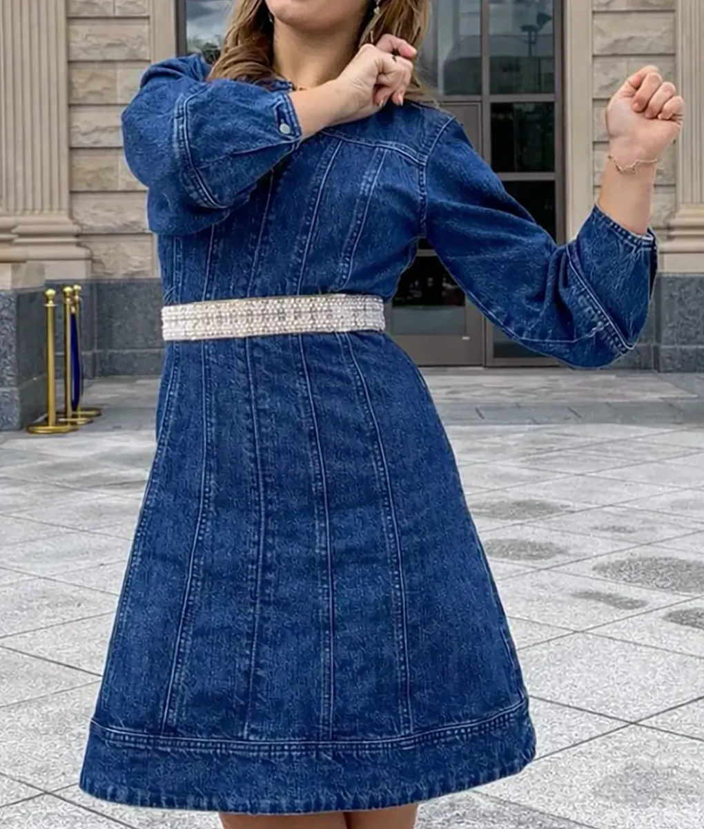 American Idol Kiera Howell Denim Dress - Front