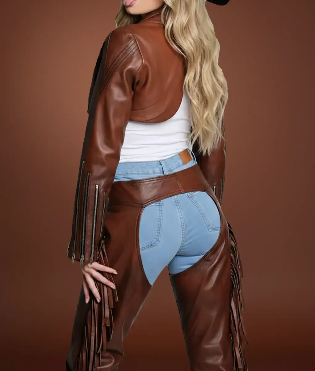 Beyond the Gates Trisha Mann Brown Cropped Jacket - Back