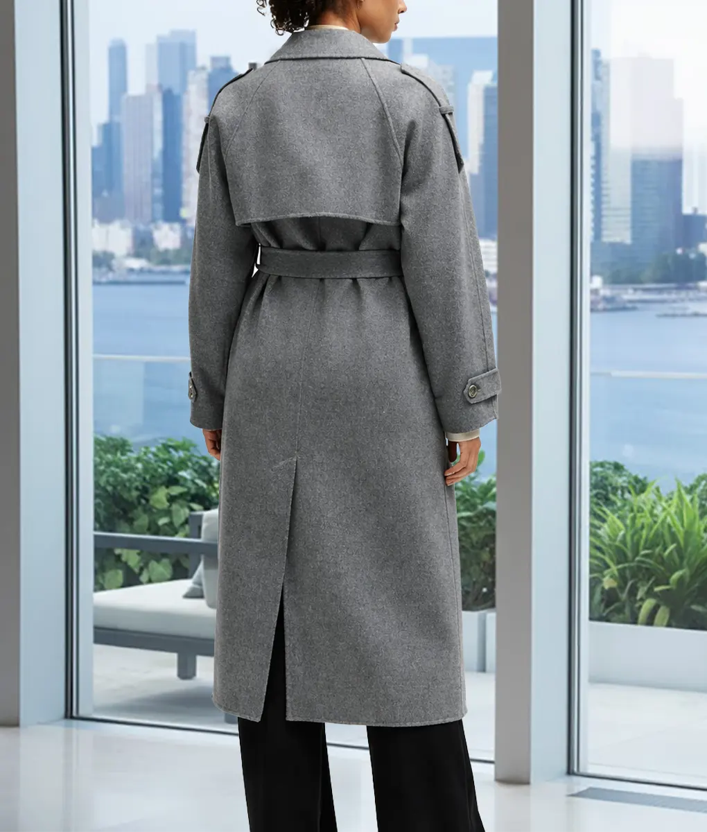 Industry Myha'la Grey Wool Coat - Back