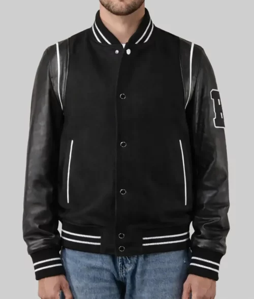 Ivan Provorov Black Varsity Jacket - Front
