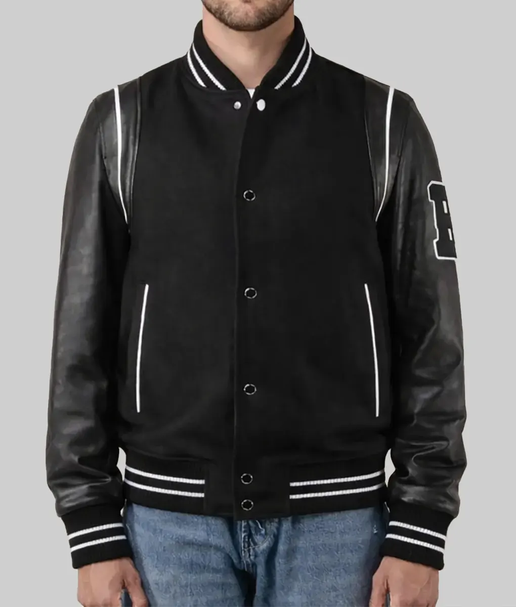 Ivan Provorov Black Varsity Jacket - Front