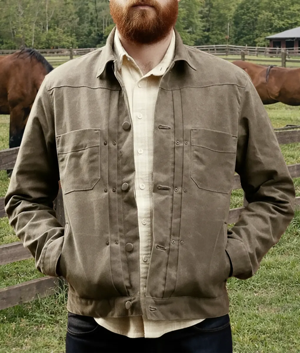 Marshals Luke Grimes Brown Jacket - Front