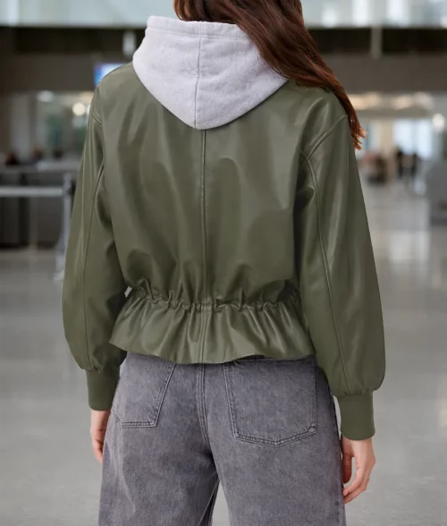 Relationship Goals Kelly Rowland Green Leather Jacket - Back