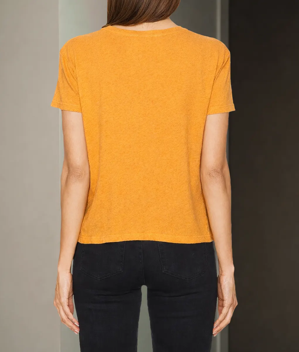 Shrinking Christa Miller Yellow Tshirt - Back