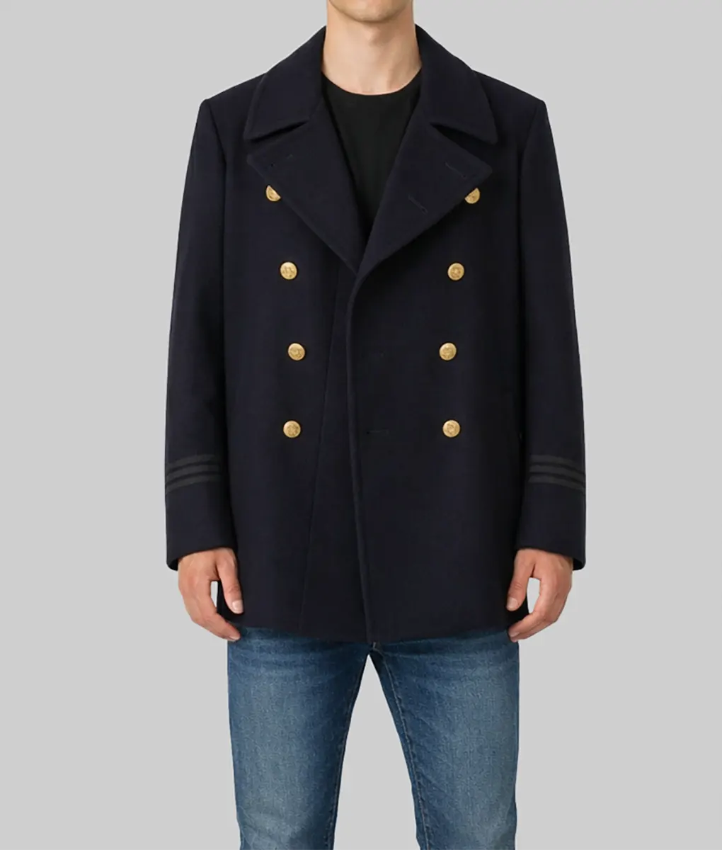 1957 Vintage NYPD Choker Pea Coat - Front