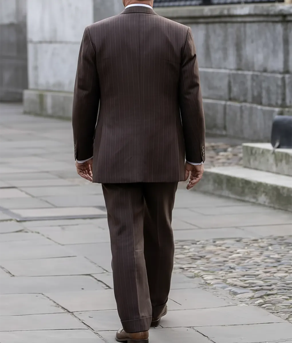 Grantchester Robson Green Brown Suit - Back