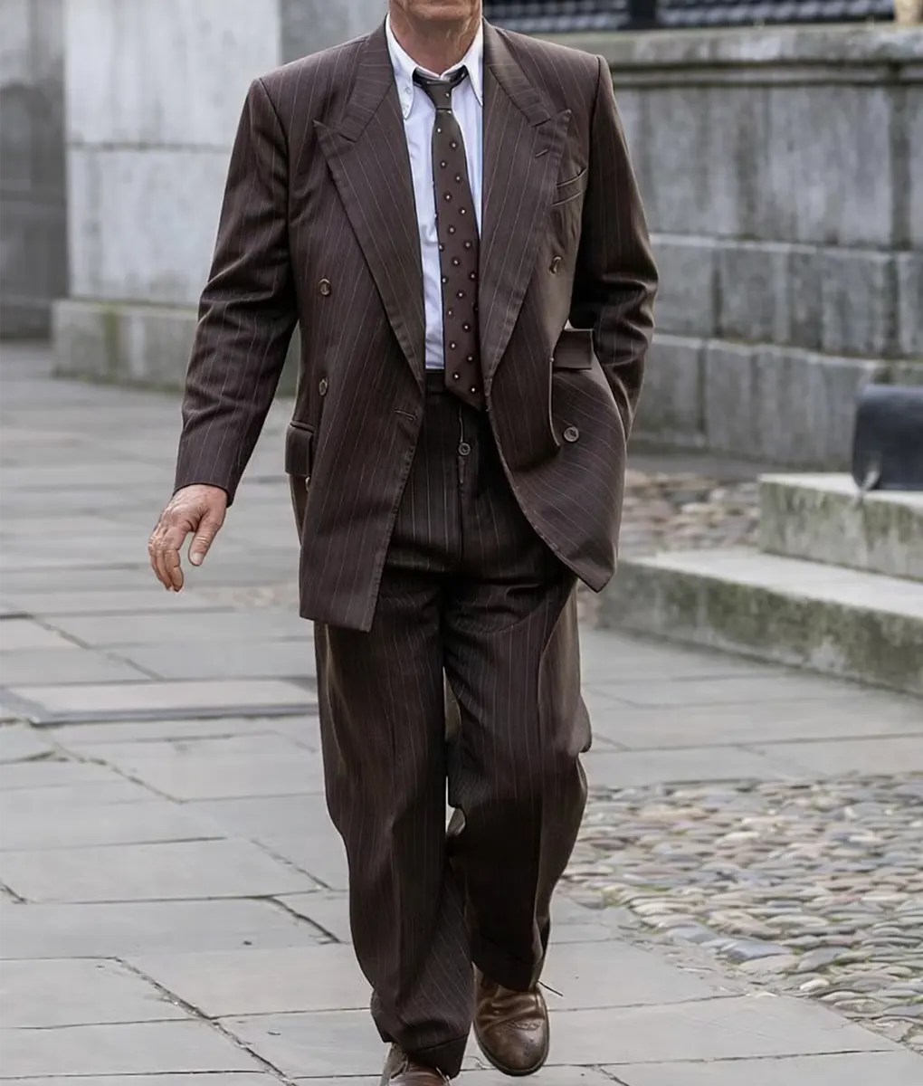 Grantchester Robson Green Brown Suit - Front