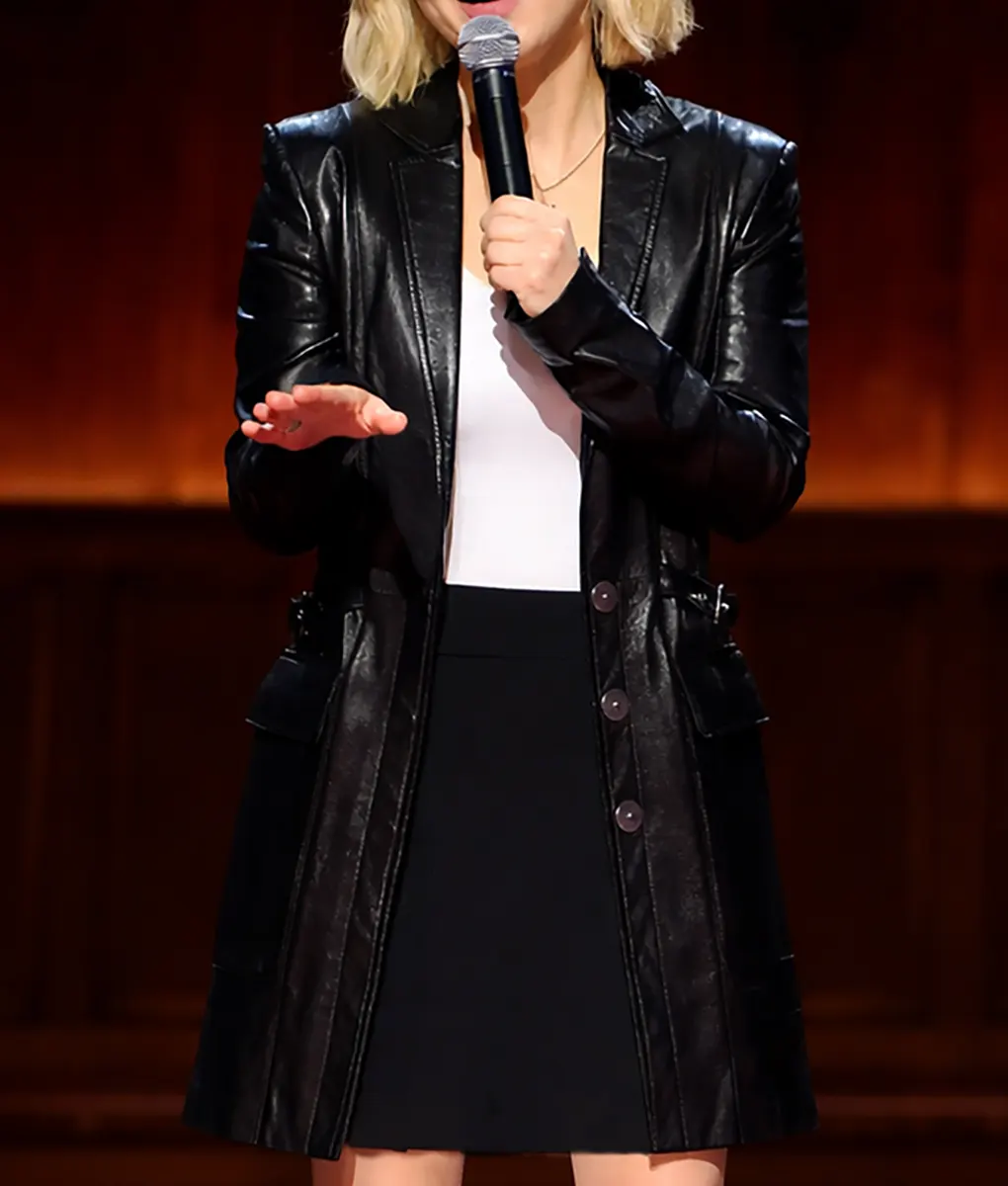 Prodigal Daughter Taylor Tomlinson Black Leather Coat - Front