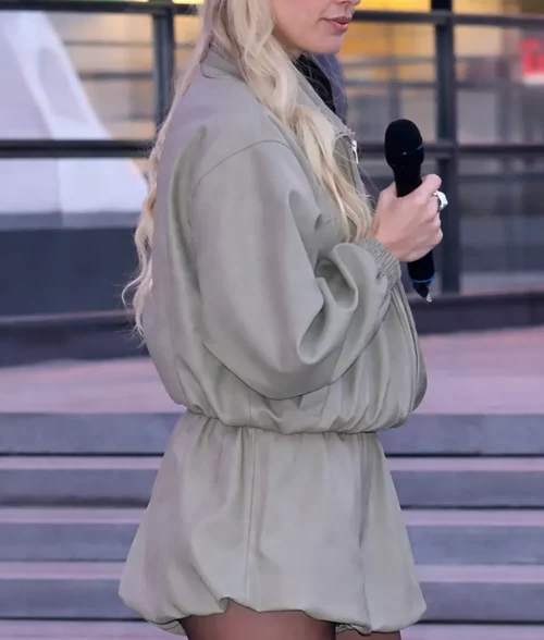 Sophie Cunningham Green Bomber Jacket - Side