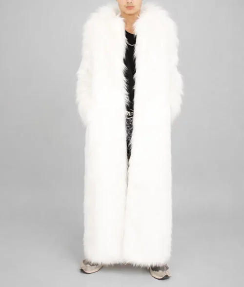 Zachariah Men's White Fur Coat - Front
