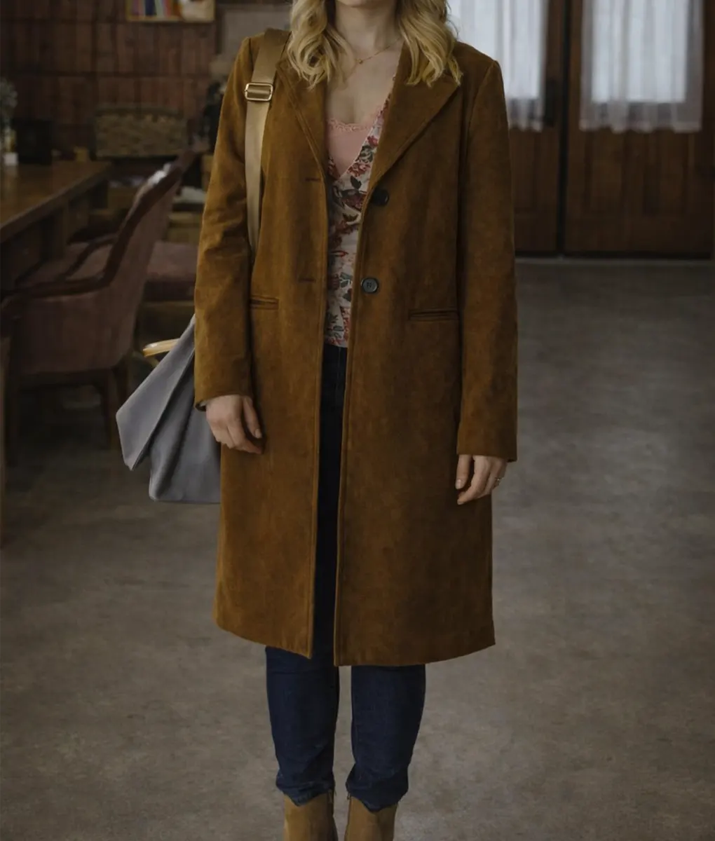 A Season to Blossom Emily Tennant Brown Coat - Front