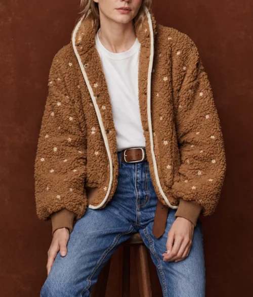 Beef S02 Carey Mulligan (Lindsay Crane) Brown Sherpa Jacket | TLC