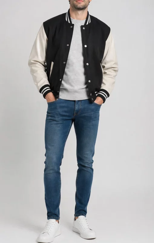 men's leather jacket outfit ideas