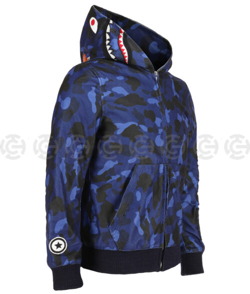 Camo Bape Blue Hoodie - Right