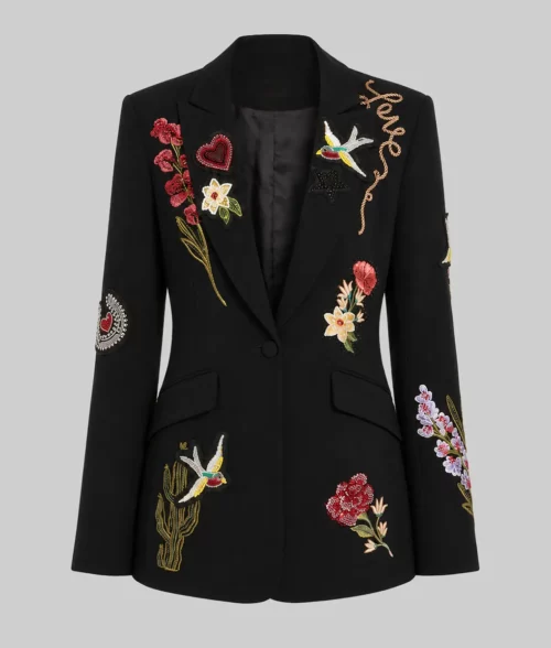 Hacks S05 Jean Smart Black Embellished Blazer - Front