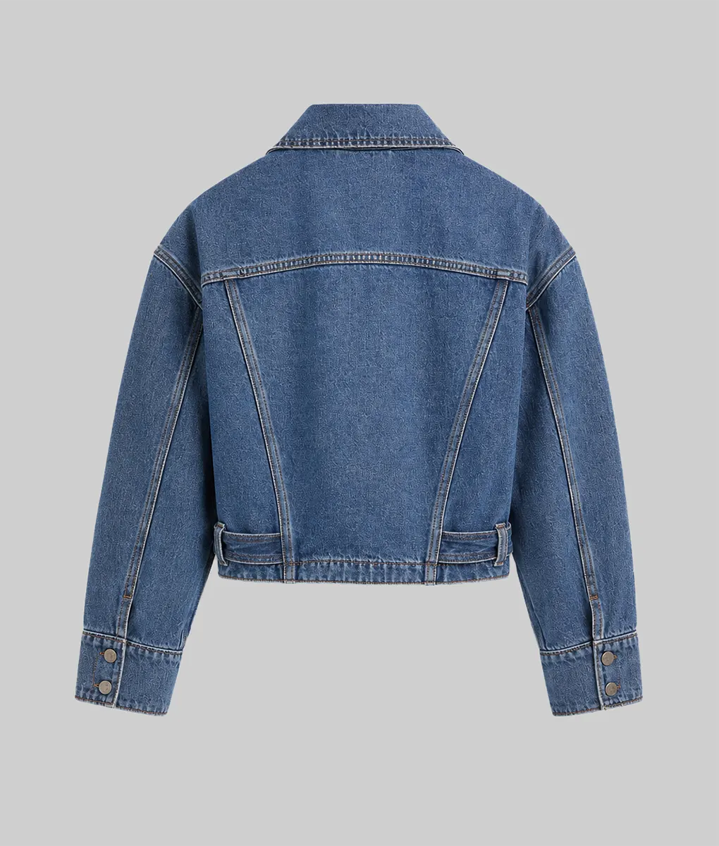 Off Campus Ella Bright Denim Jacket - Back