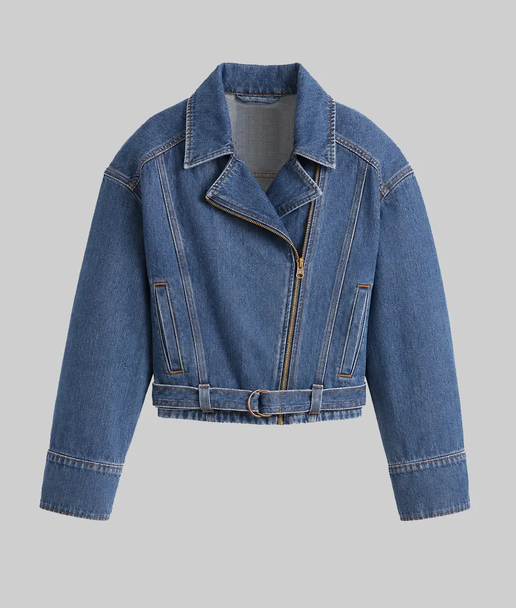 Off Campus Ella Bright Denim Jacket - Front
